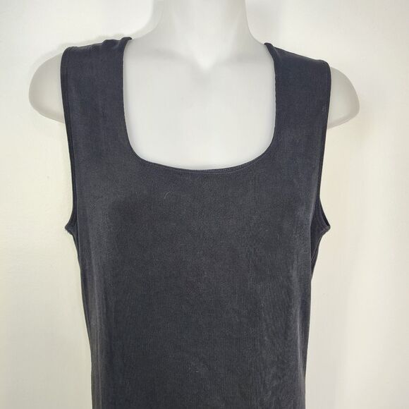 Chico's Travelers Womens Cami Tank Top Size 0 Small 4 Slinky Stretch Knit Black - Picture 4 of 8